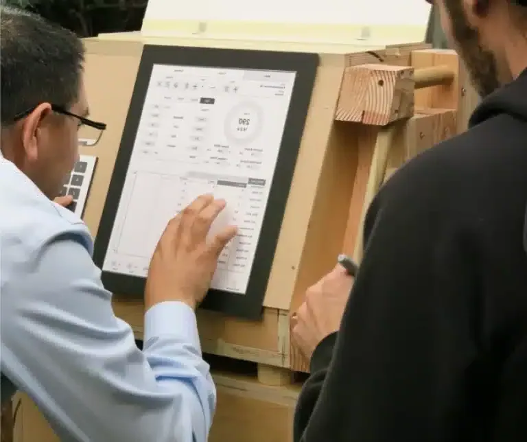 man working on medical device